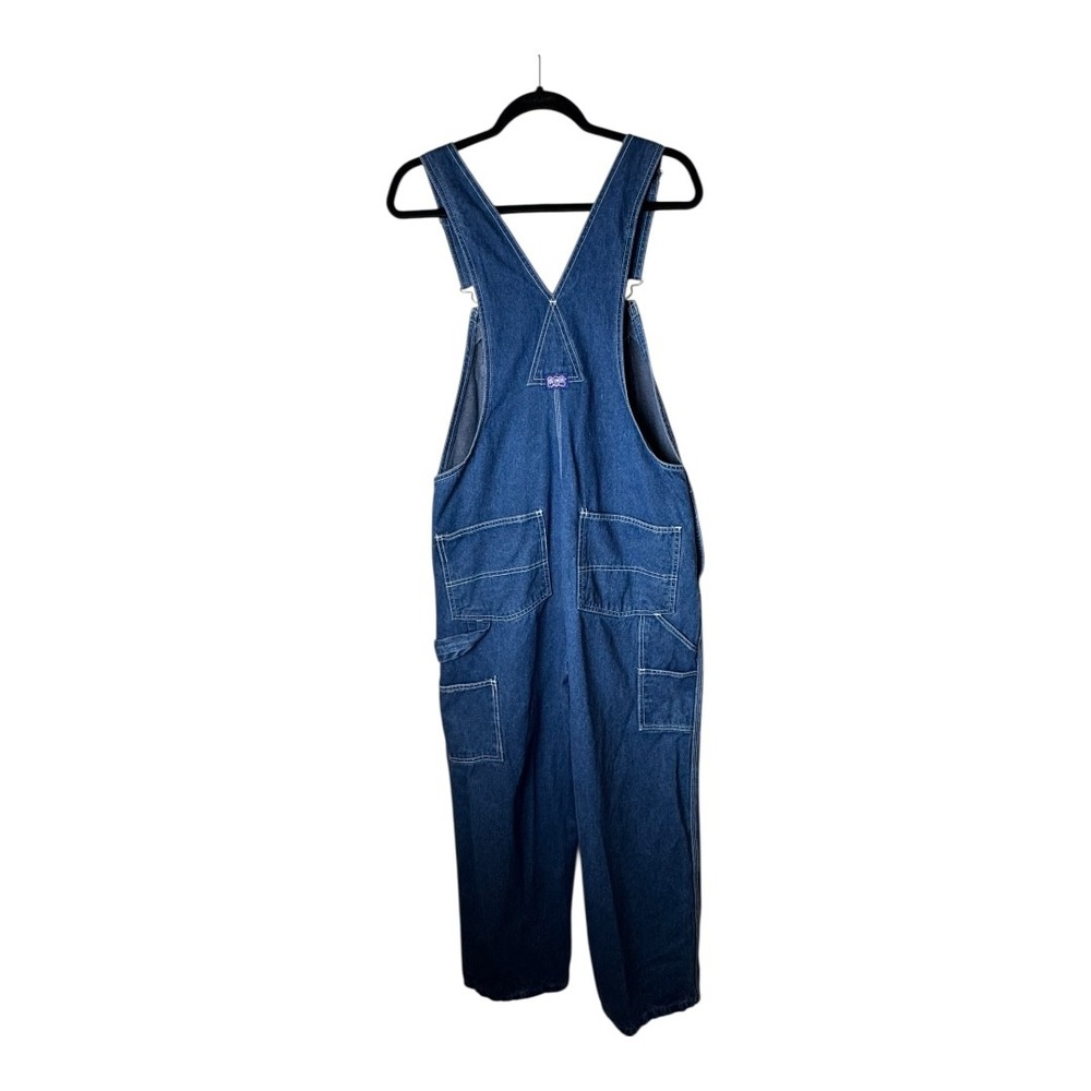 Big Smith Overalls Men 34‎ Blue Medium Wash Denim Bib Carpenter Cargo Y2K Work - Picture 2 of 12